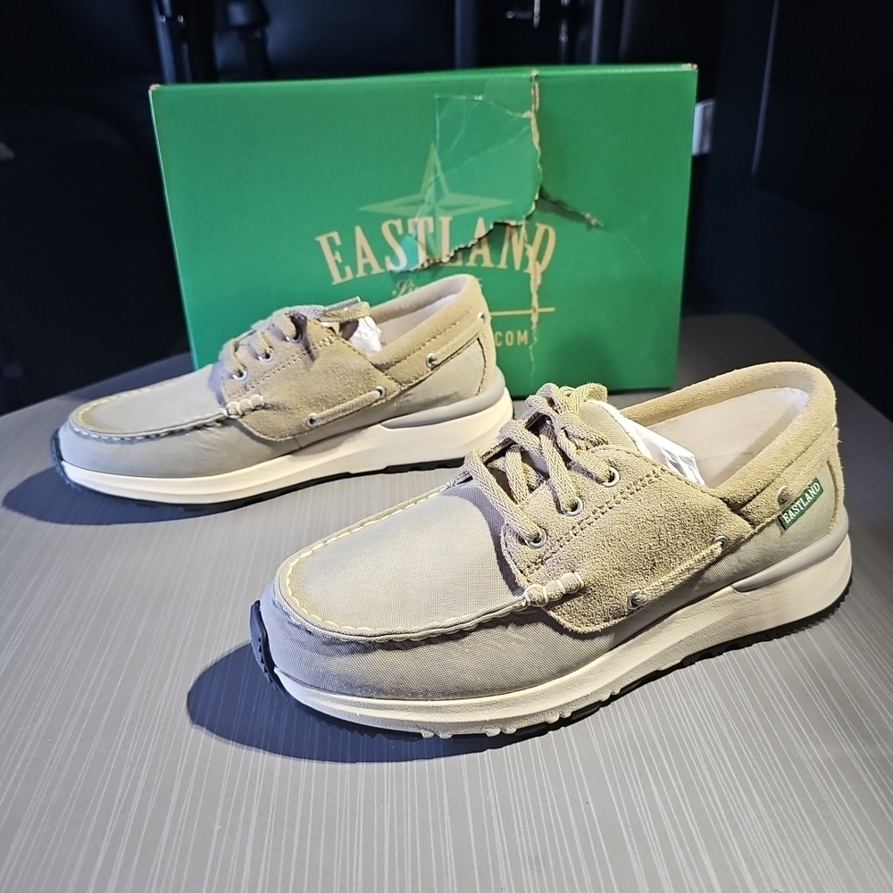 Eastland Leap Trainer Women’s Sneaker Size 6M Beige Sand Loafer Suede NEW In Box